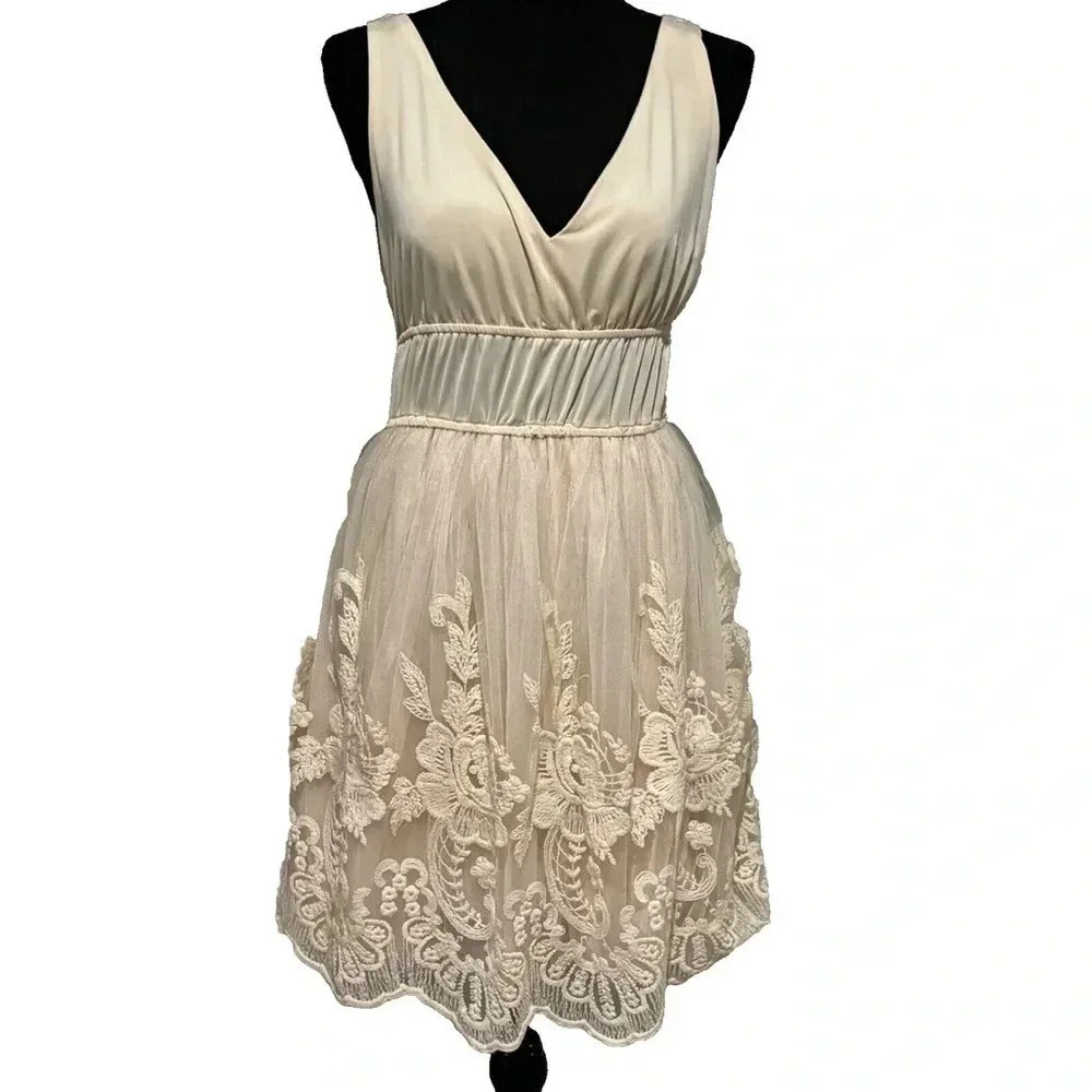 American Rag Cie Lace Embroidered Tulle Dress | Size Medium
